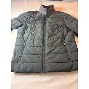 Weatherproof Mens Puffer Jacket Large Black Full Zip Quilted Coat